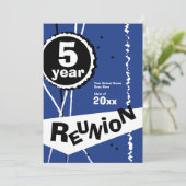 カスタマイズ可能な青5年の同窓会の招待状 招待状 (スタンド正面)