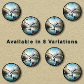 カスタマイズ可能な静かな湿地のカンバスバックアヒル ラウンド壁時計