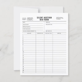 カスタマイズ可能な静かロゴオークション入札型枠テンプレート 招待状