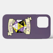 カスタマイズ可能な非バイナリテーブルトップD20代名詞サイコロ Case-Mate iPhoneケース (裏面 (横))