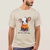 カスタマイズ可能な面白い赤ちゃん牛 Tシャツ (正面)