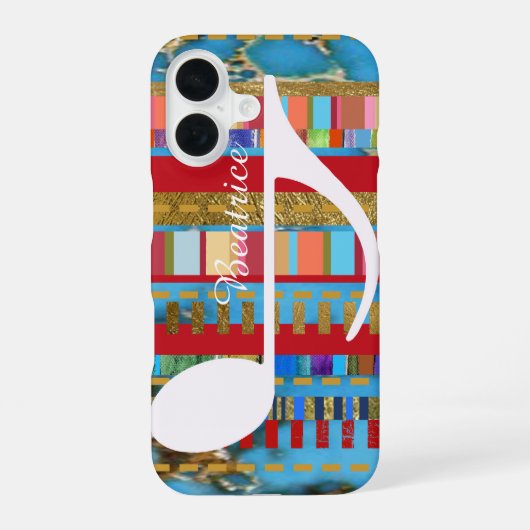 カスタマイズ可能な音楽の色 iPhone 16ケース (裏面)