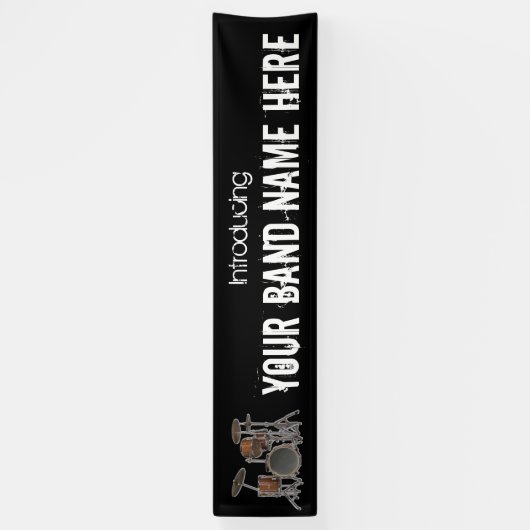 カスタマイズ可能な音楽バンド名前の旗の印 横断幕 (縦)