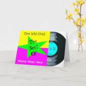 カスタマイズ可能な音楽愛好家のレコード誕生日 カード (黄色い花)