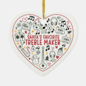 カスタマイズ可能な音楽教師生徒の写真 セラミックオーナメント (正面)