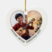 カスタマイズ可能な音楽教師生徒の写真 セラミックオーナメント (裏面)