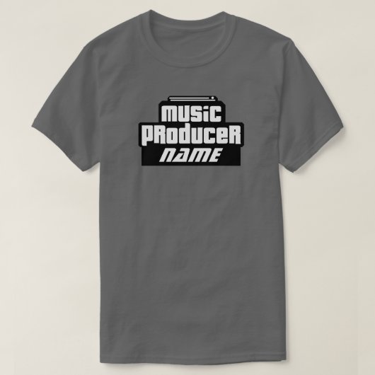 カスタマイズ可能な音楽生産者 Tシャツ (デザイン正面)