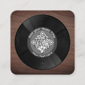 カスタマイズ可能な音楽QRコードLPビニール | スクエア名刺 (正面)