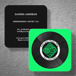 カスタマイズ可能な音楽QRコードLPビニール | スクエア名刺