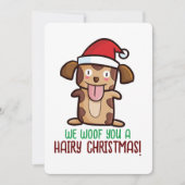 カスタマイズ可能な願い毛深いクリスマス 招待状 (正面)