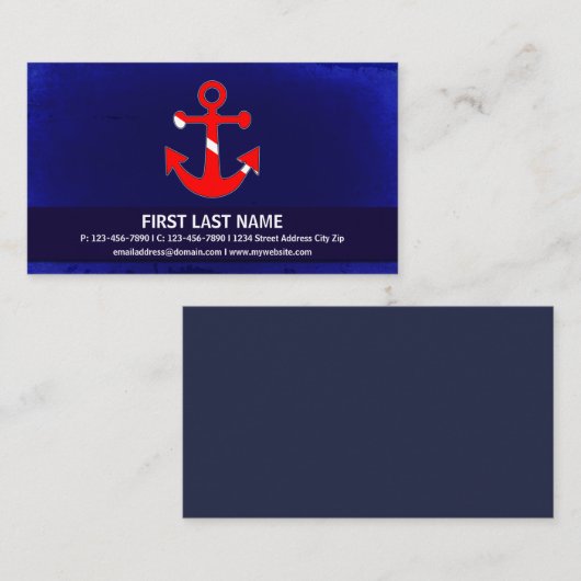 カスタマイズ可能な飛び込みの旗のいかりの名刺 名刺 (正面/裏面)