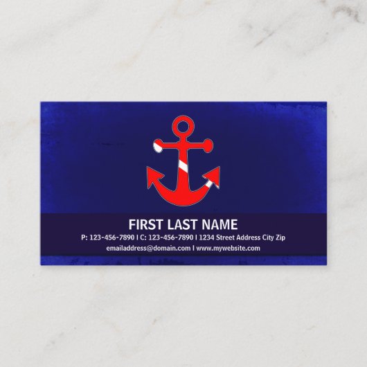 カスタマイズ可能な飛び込みの旗のいかりの名刺 名刺 (正面)