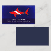 カスタマイズ可能な飛び込みの旗の鮫のスキューバ名刺 名刺 (正面/裏面)