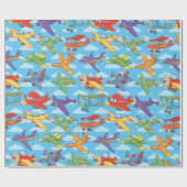 カスタマイズ可能な飛行機とクラウド ラッピングペーパー (フラット)