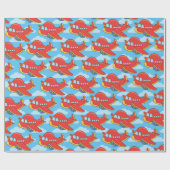 カスタマイズ可能な飛行機とクラウド ラッピングペーパー (フラット)