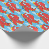 カスタマイズ可能な飛行機とクラウド ラッピングペーパー (角)