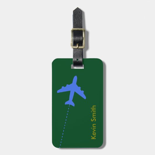 カスタマイズ可能な飛行機の旅 ラゲッジタグ (正面縦)