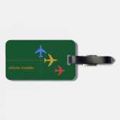 カスタマイズ可能な飛行機の旅 ラゲッジタグ (裏面横)