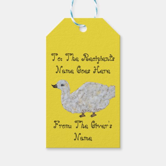 カスタマイズ可能な食べ物を与えプロジェクトのDuckギフトラベル ギフトタグ (正面)