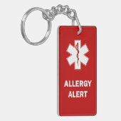 カスタマイズ可能な食物アレルギー警告キーチェーン キーホルダー (正面左)