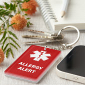 カスタマイズ可能な食物アレルギー警告キーチェーン キーホルダー (正面右)