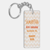 カスタマイズ可能な食物アレルギー警報はパーソナライズからかいます キーホルダー (正面左)