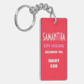 カスタマイズ可能な食物アレルギー警報はパーソナライズからかいます キーホルダー (正面左)