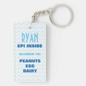 カスタマイズ可能な食物アレルギー警報Keychain キーホルダー (裏面)