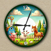 カスタマイズ可能な飼育動物キッズルーム ラウンド壁時計