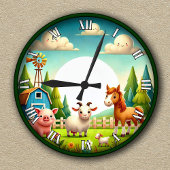カスタマイズ可能な飼育動物キッズルーム ラウンド壁時計