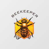 カスタマイズ可能な養蜂ロゴ ハチ黄色グレー ウィンドウサイン (シート)