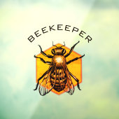 カスタマイズ可能な養蜂用ロゴハニービーイエローグレー ウィンドウサイン (シート3)