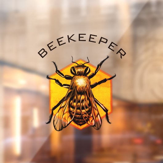 カスタマイズ可能な養蜂用ロゴハニービーイエローグレー ウィンドウサイン (シート2)