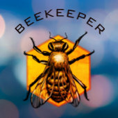 カスタマイズ可能な養蜂用ロゴハニービーイエローグレー ウィンドウサイン