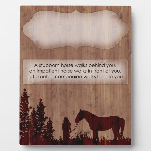 カスタマイズ可能な馬引用文ストールのプラーク フォトプラーク (正面)