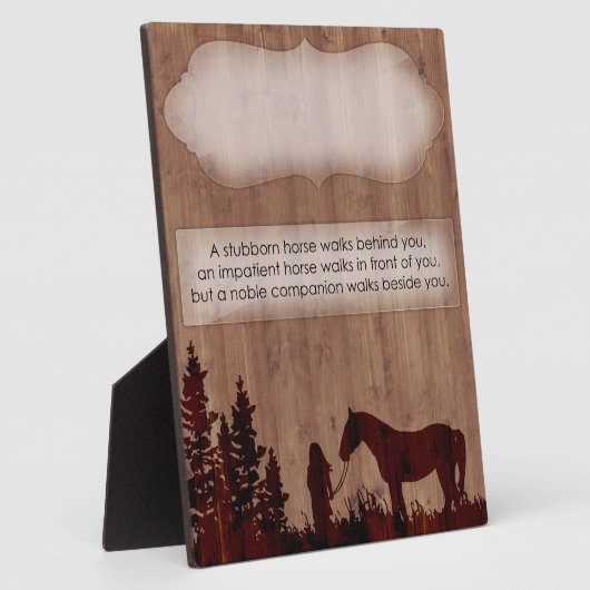 カスタマイズ可能な馬引用文ストールのプラーク フォトプラーク (側面)