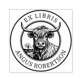 カスタマイズ可能な高地の牛蔵書票 ラバースタンプ (インプリント)