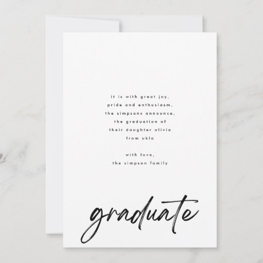 カスタマイズ可能な高校卒業写真 案内状 (裏面)