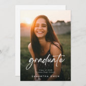 カスタマイズ可能な高校卒業写真 案内状 (正面/裏面)