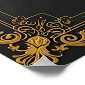 カスタマイズ可能な高級ウォールアート華美- 金ゴールドフレームo ポスター (角)