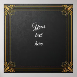 カスタマイズ可能な高級ウォールアート華美- 金ゴールドフレームo ポスター