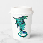 カスタマイズ可能な魅惑のシー ブリーズ ブルー ドラゴン 紙コップ (裏面)
