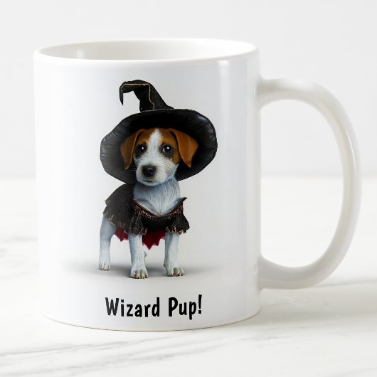 カスタマイズ可能な魔女のジャック・ラッセル・テリアの子犬 コーヒーマグカップ