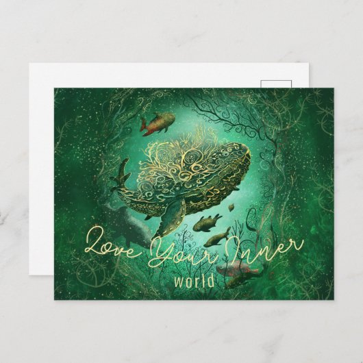 カスタマイズ可能な魔法の水中世界 ポストカード (正面/裏面)