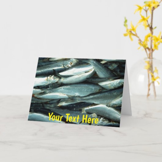 カスタマイズ可能な魚 カード (黄色い花)