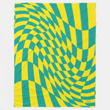 カスタマイズ可能な黄色のティール（緑がかった色）のゆ市松模様にがんだ錯覚