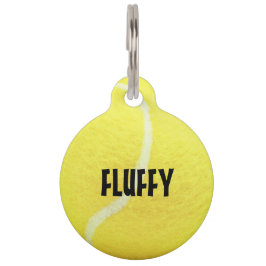 カスタマイズ可能な黄色のテニスボール ペット　ネームタグ