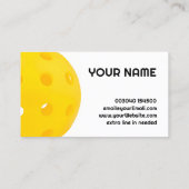 カスタマイズ可能な黄色のリアルなピックボール 名刺 (裏面)