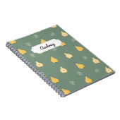 カスタマイズ可能な黄色の梨のシームレスなパターン ノートブック (右側)
