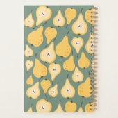 カスタマイズ可能な黄色の梨のシームレスなパターン プランナー手帳 (裏面)